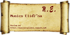 Musics Eliána névjegykártya